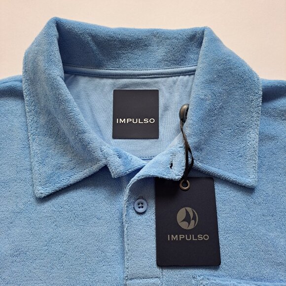 NEW Impulso Italian Light Blue Polo Shirt Size M - Picture 9 of 15